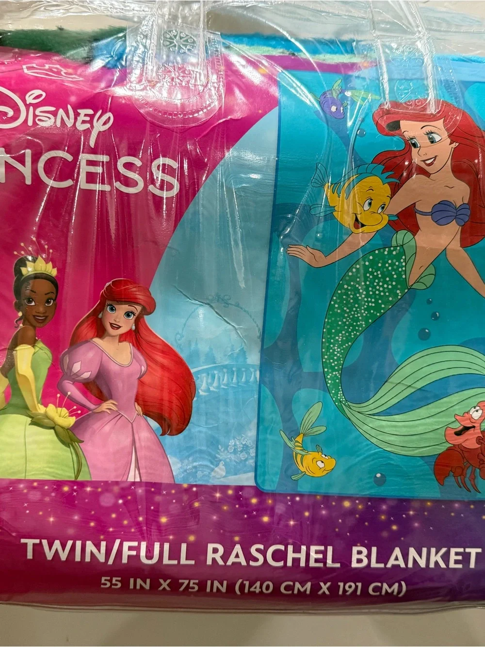 Disney Princess Twin/Full Ariel Blanket Multicolor 55x75